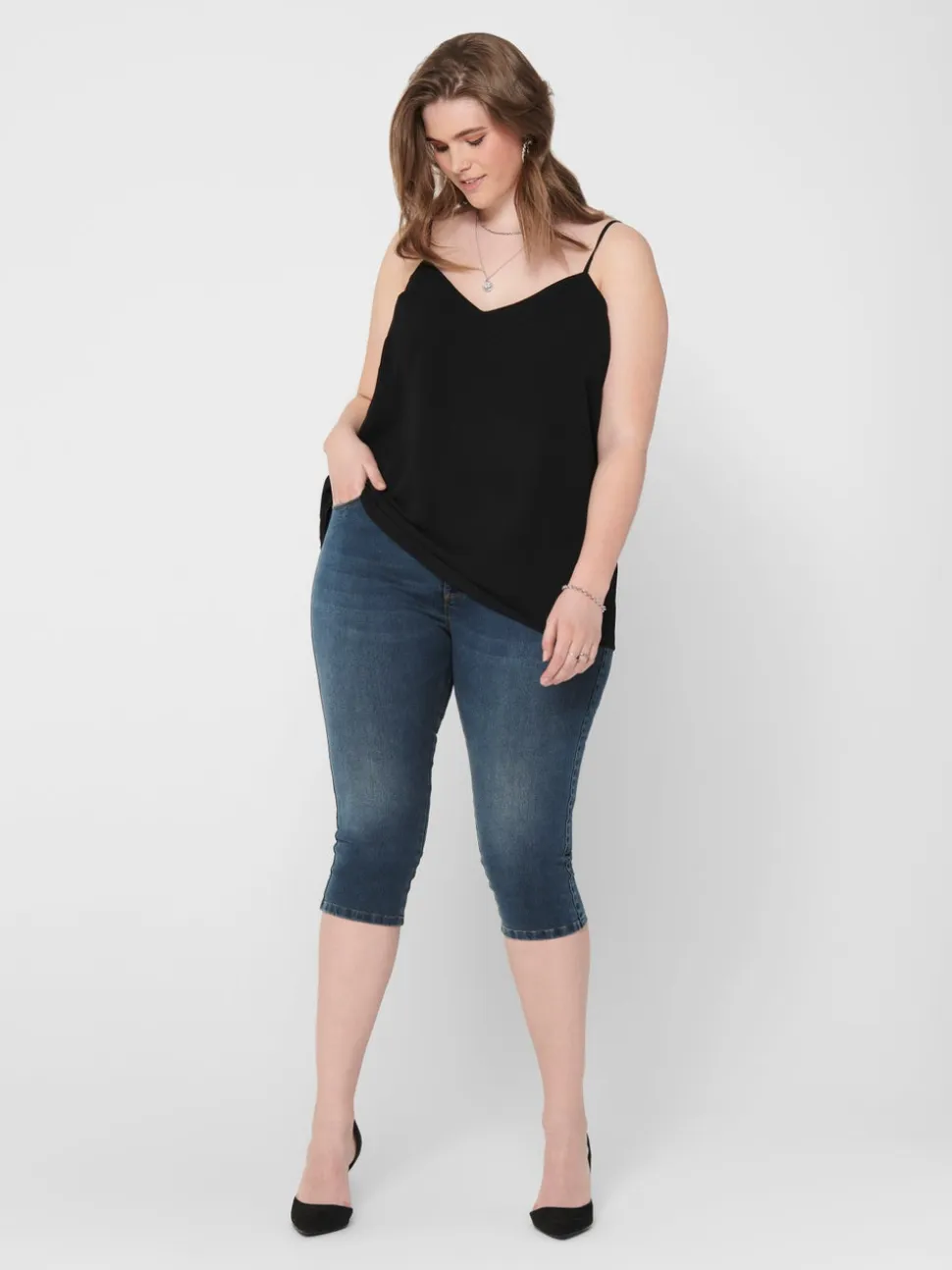 CARAUGUSTA Vita alta Skinny Fit Bermuda in jeans