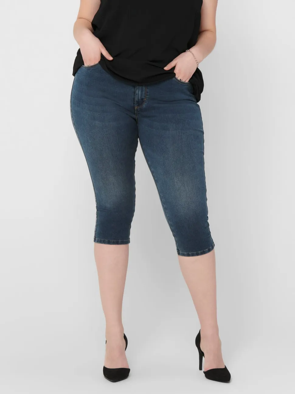 CARAUGUSTA Vita alta Skinny Fit Bermuda in jeans