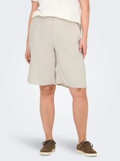 CARCARO Vita alta Regular Fit Lino Bermuda