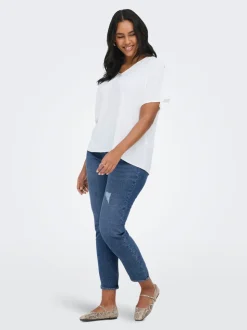 CARCATWALK Vita alta Mom Fit Lunghezza alla caviglia Jeans