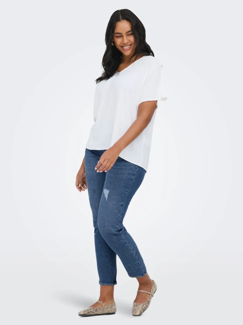CARCATWALK Vita alta Mom Fit Lunghezza alla caviglia Jeans