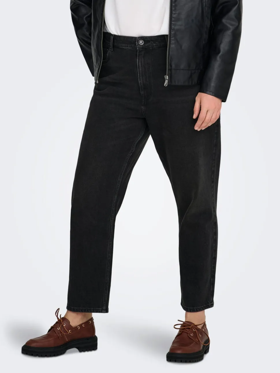 CAREMILY Vita alta Straight Fit Lunghezza alla caviglia Jeans