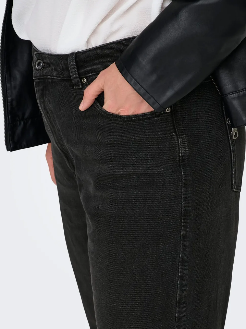 CAREMILY Vita alta Straight Fit Lunghezza alla caviglia Jeans