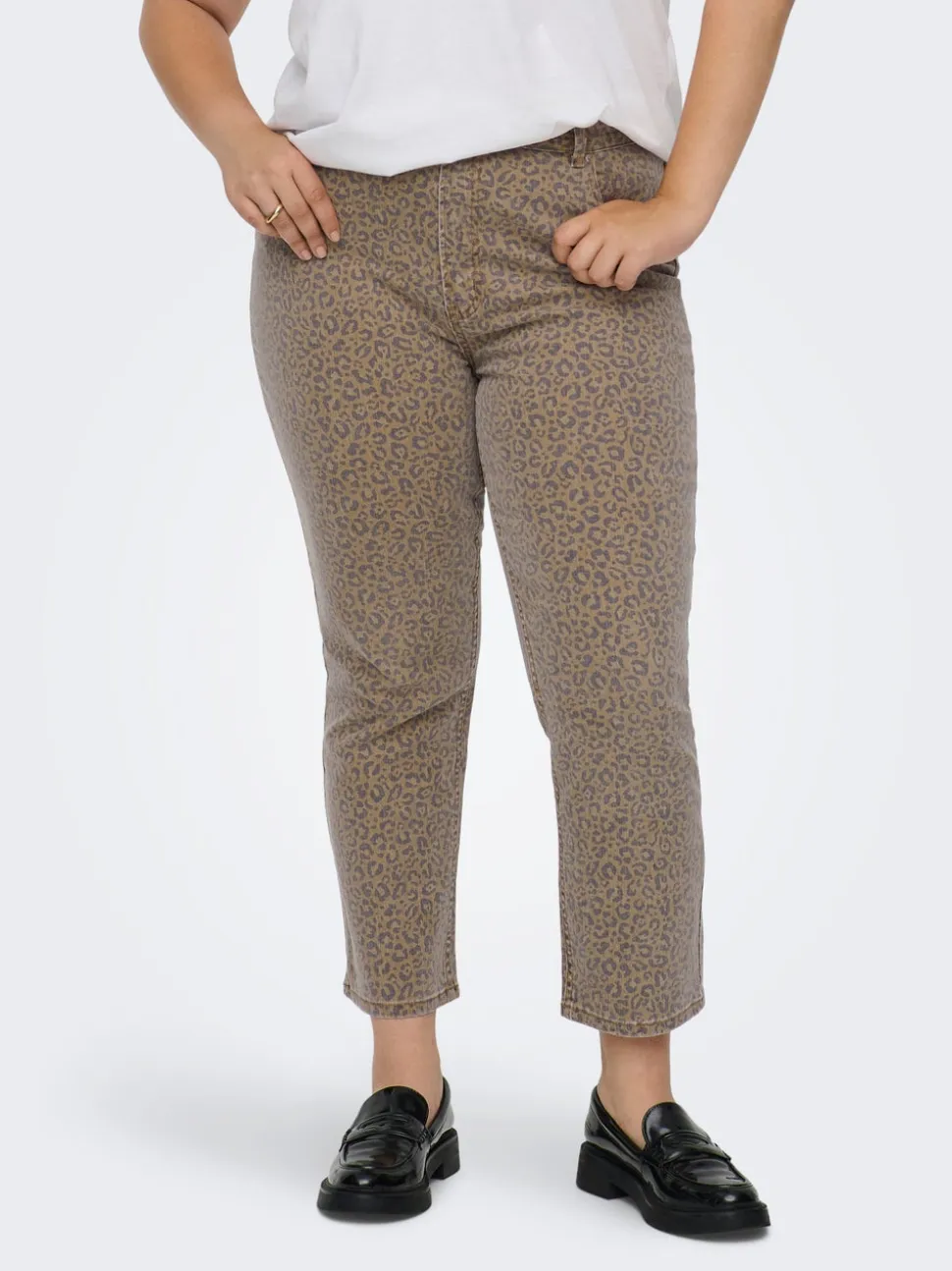 CAREMILY Vita alta Straight Fit Lunghezza alla caviglia Jeans