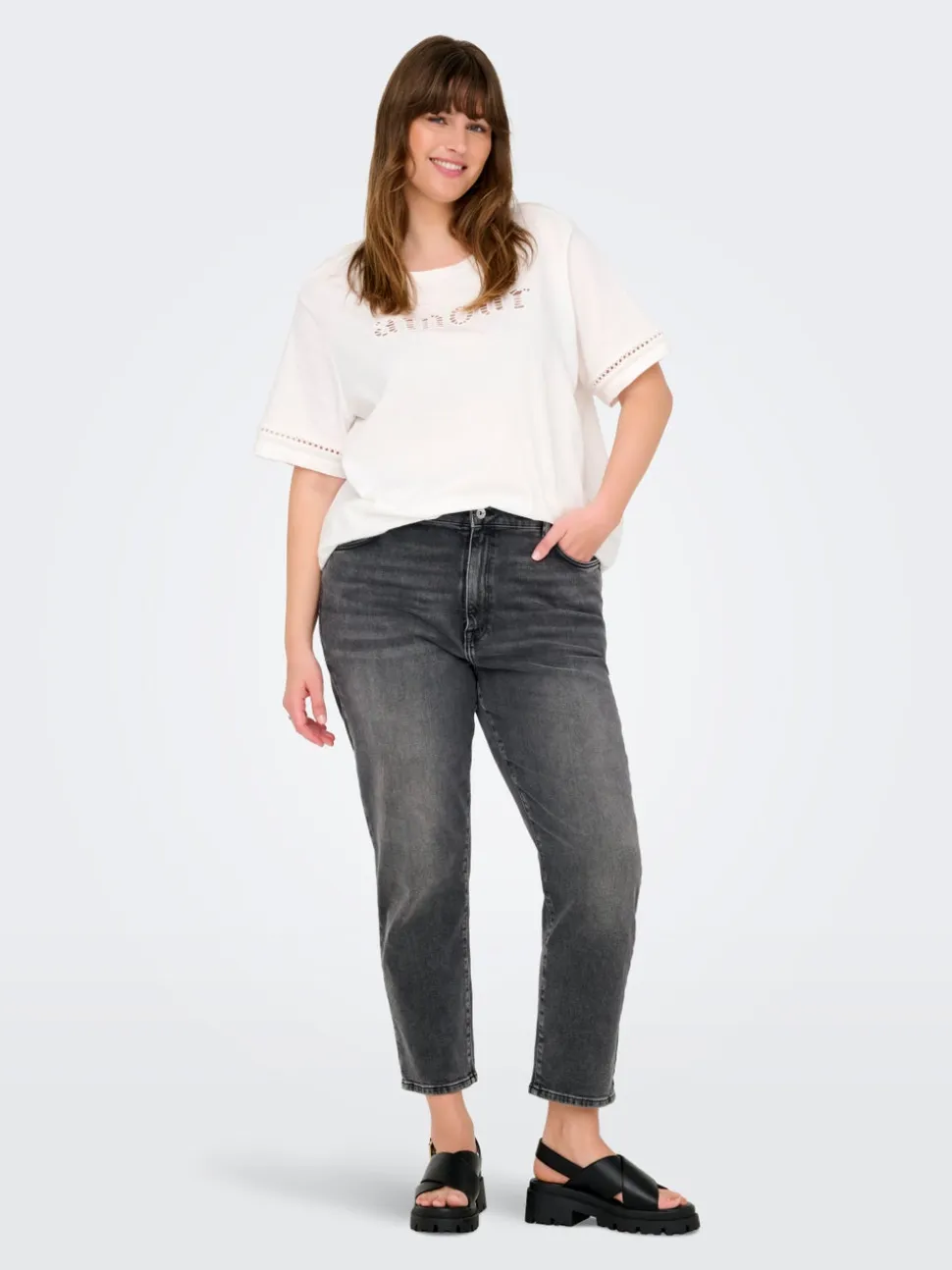 CAREMILY Vita alta Straight Fit Jeans