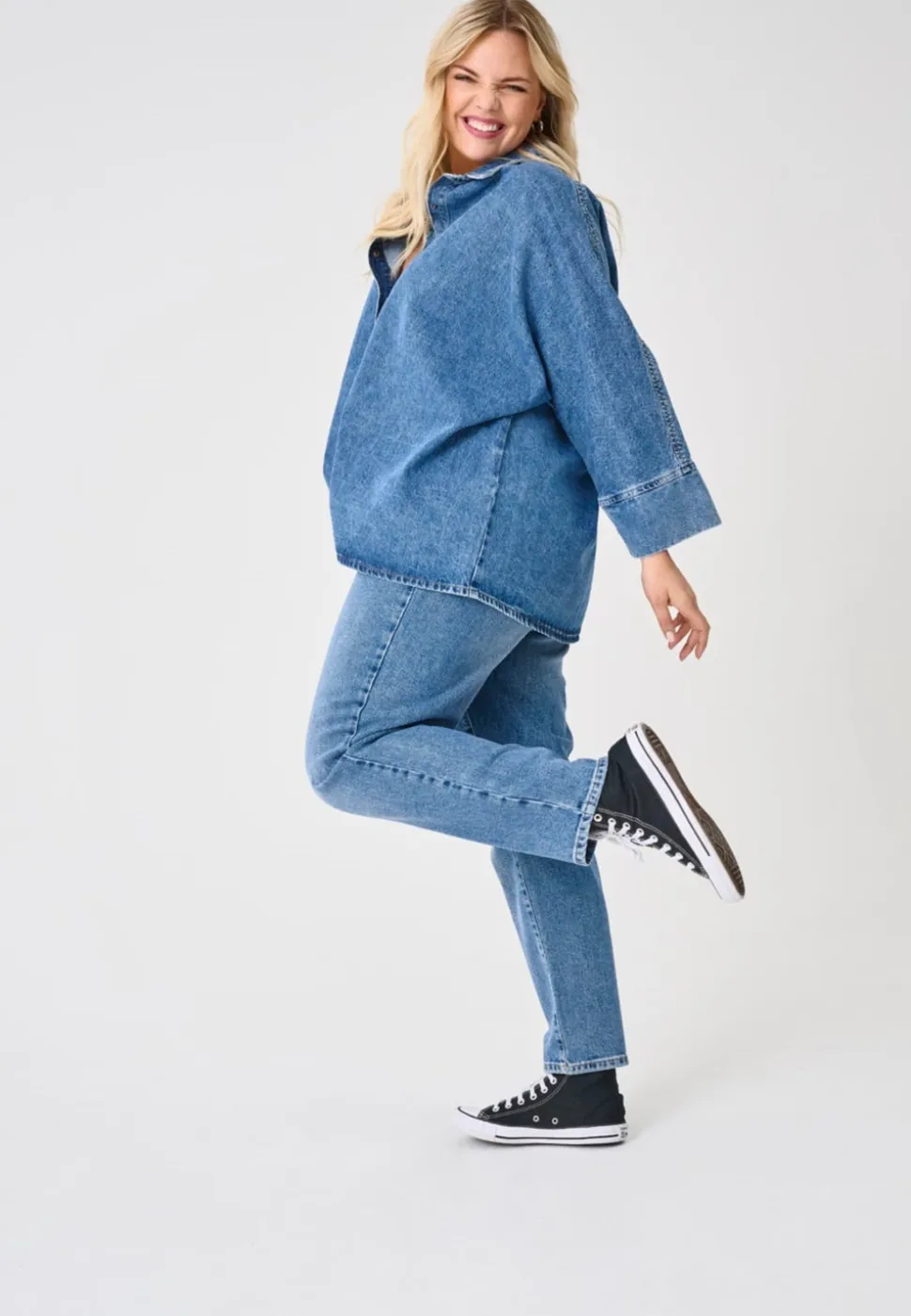 CAREMILY Vita alta Straight Fit Jeans
