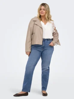 CAREMILY Vita alta Straight Fit Lunghezza alla caviglia Jeans