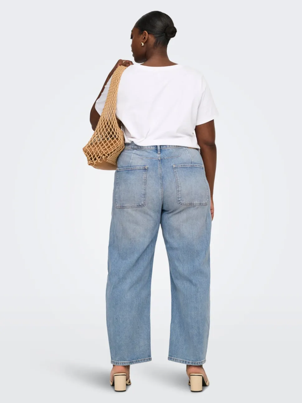 CARFRANKIE Vita alta Barrel fit Lunghezza alla caviglia Jeans