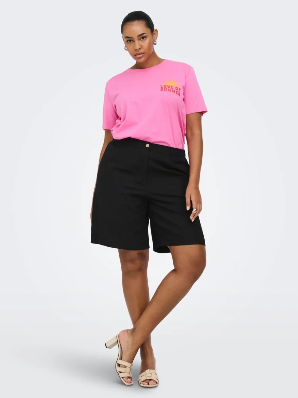CARGOA Loose Fit Lino Bermuda formali