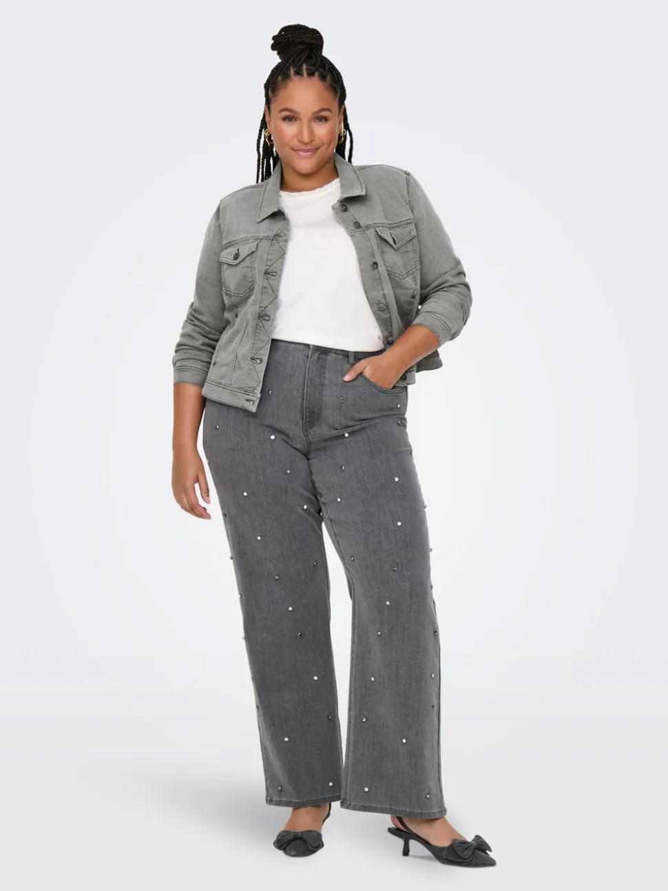 CARHOPE Vita alta Wide Leg Fit Jeans