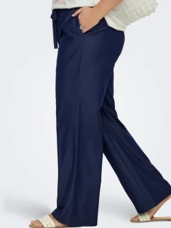 CARIRIA Wide Leg Fit Lino Pantaloni a gamba larga