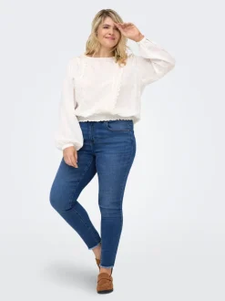 CARLACE Vita media Skinny Fit Lunghezza alla caviglia Jeans