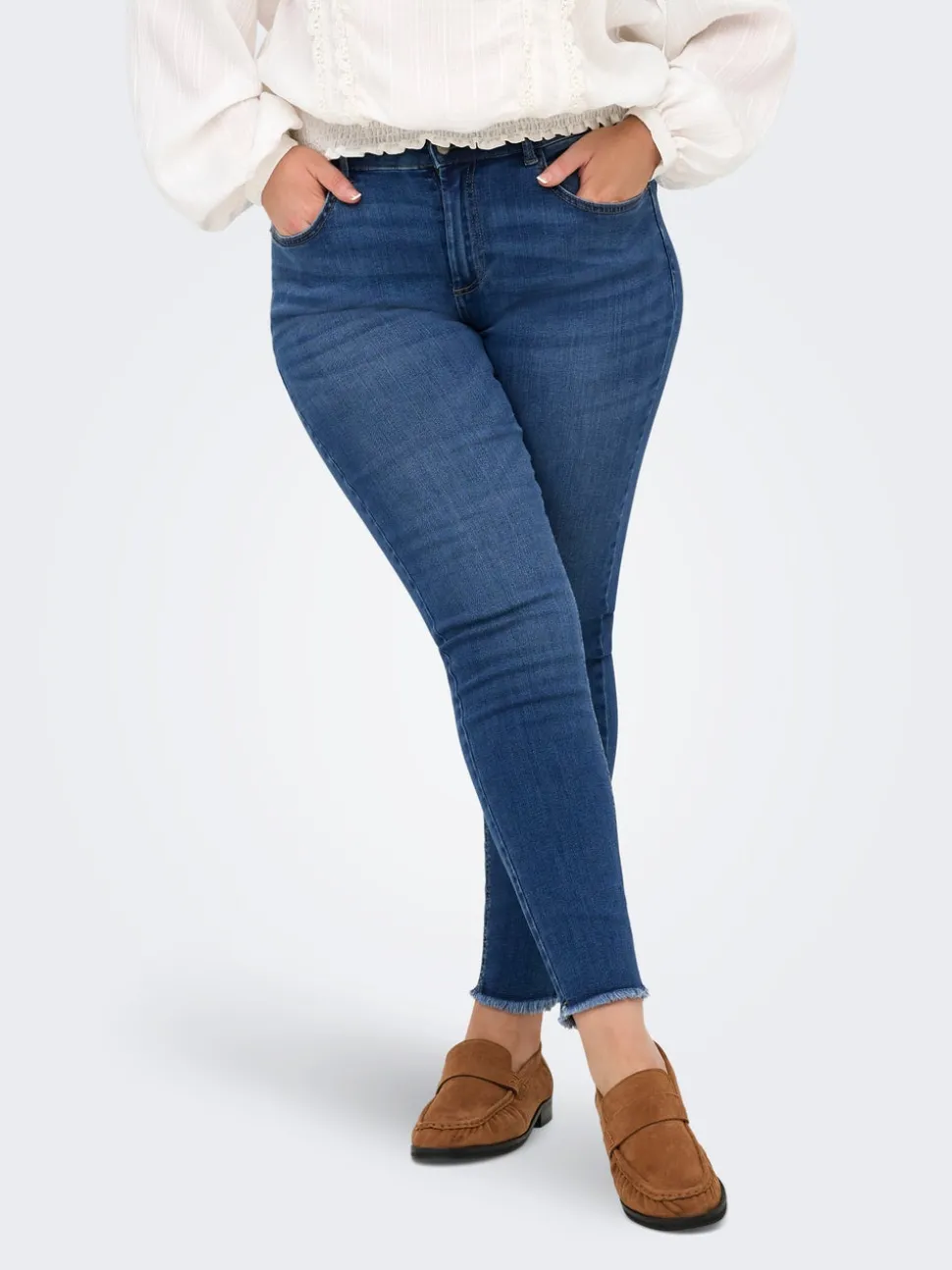 CARLACE Vita media Skinny Fit Lunghezza alla caviglia Jeans