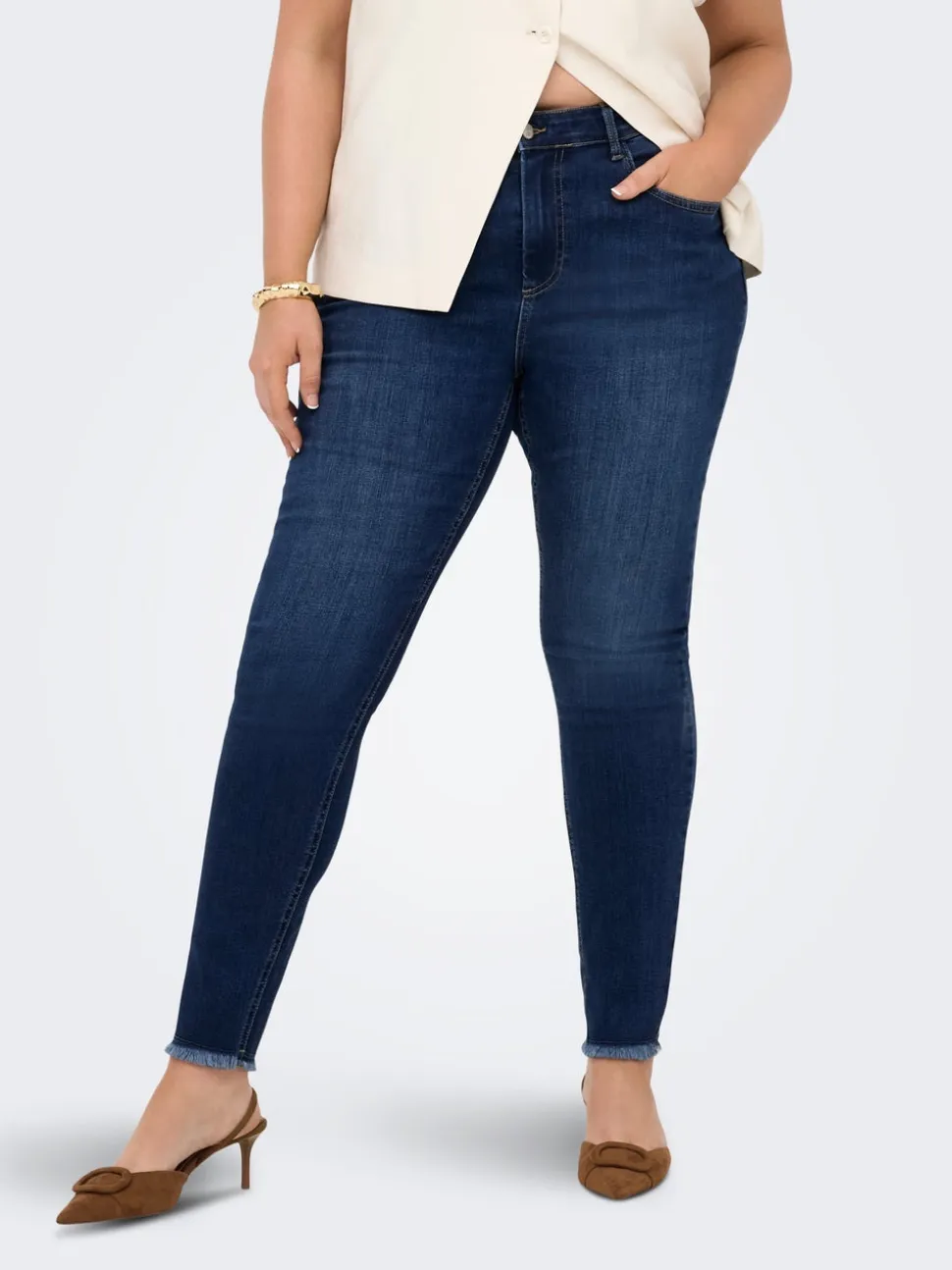 CARLACE Vita media Skinny Fit Lunghezza alla caviglia Jeans