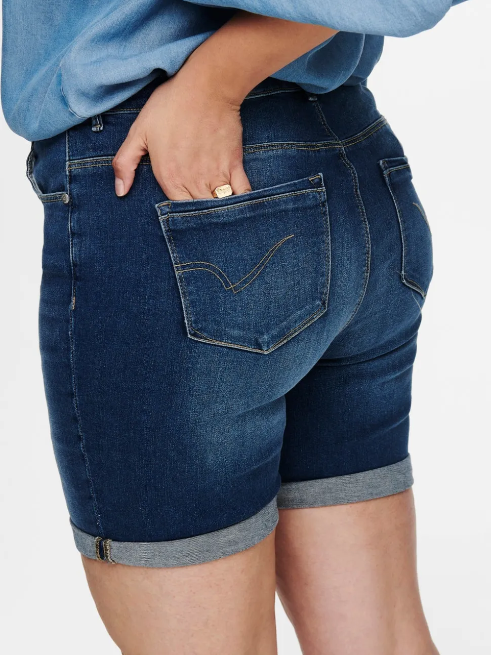 CARLAOLA Vita alta Skinny Fit Bermuda in jeans