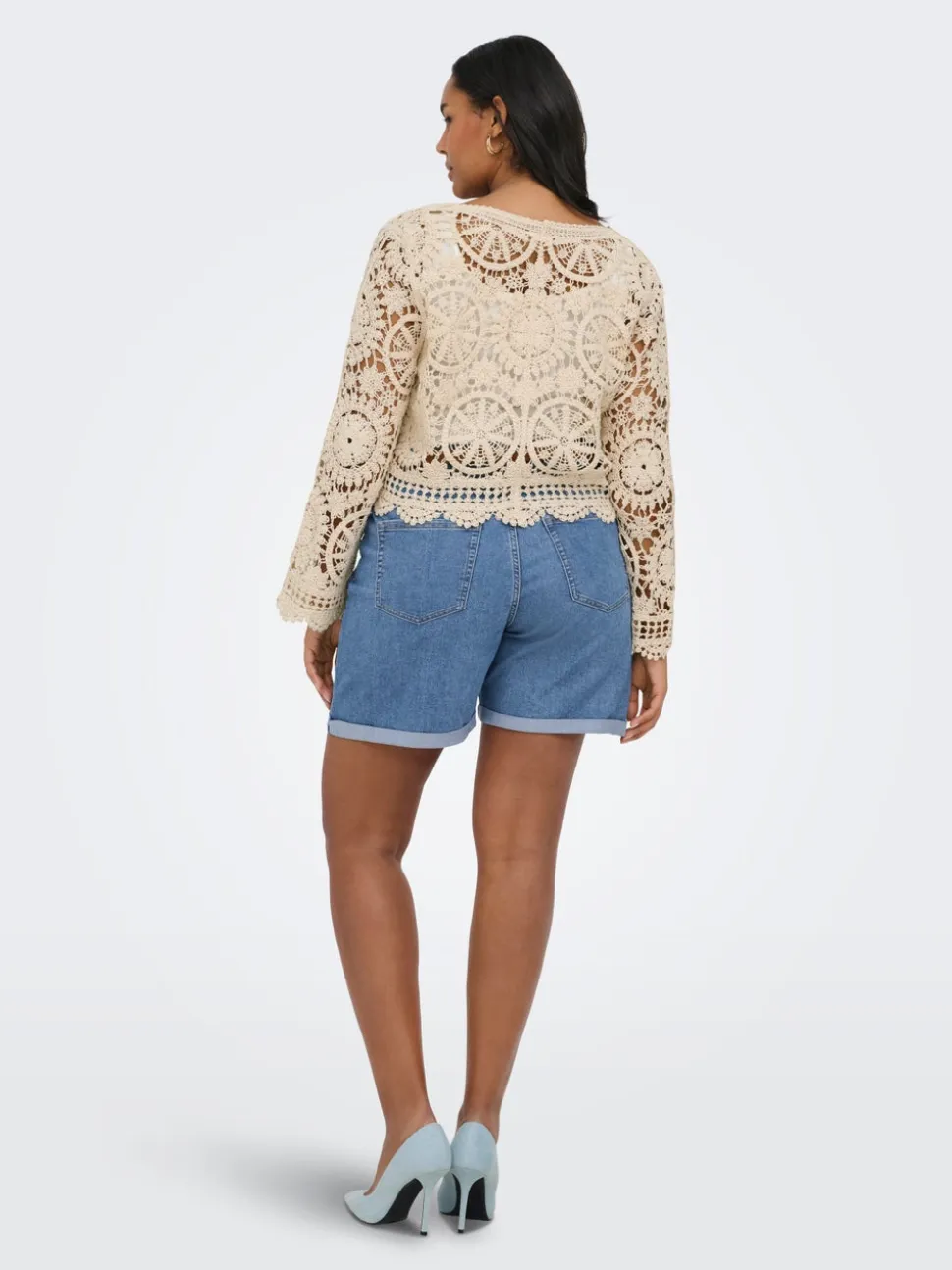 CARLAURA High waist denim shorts