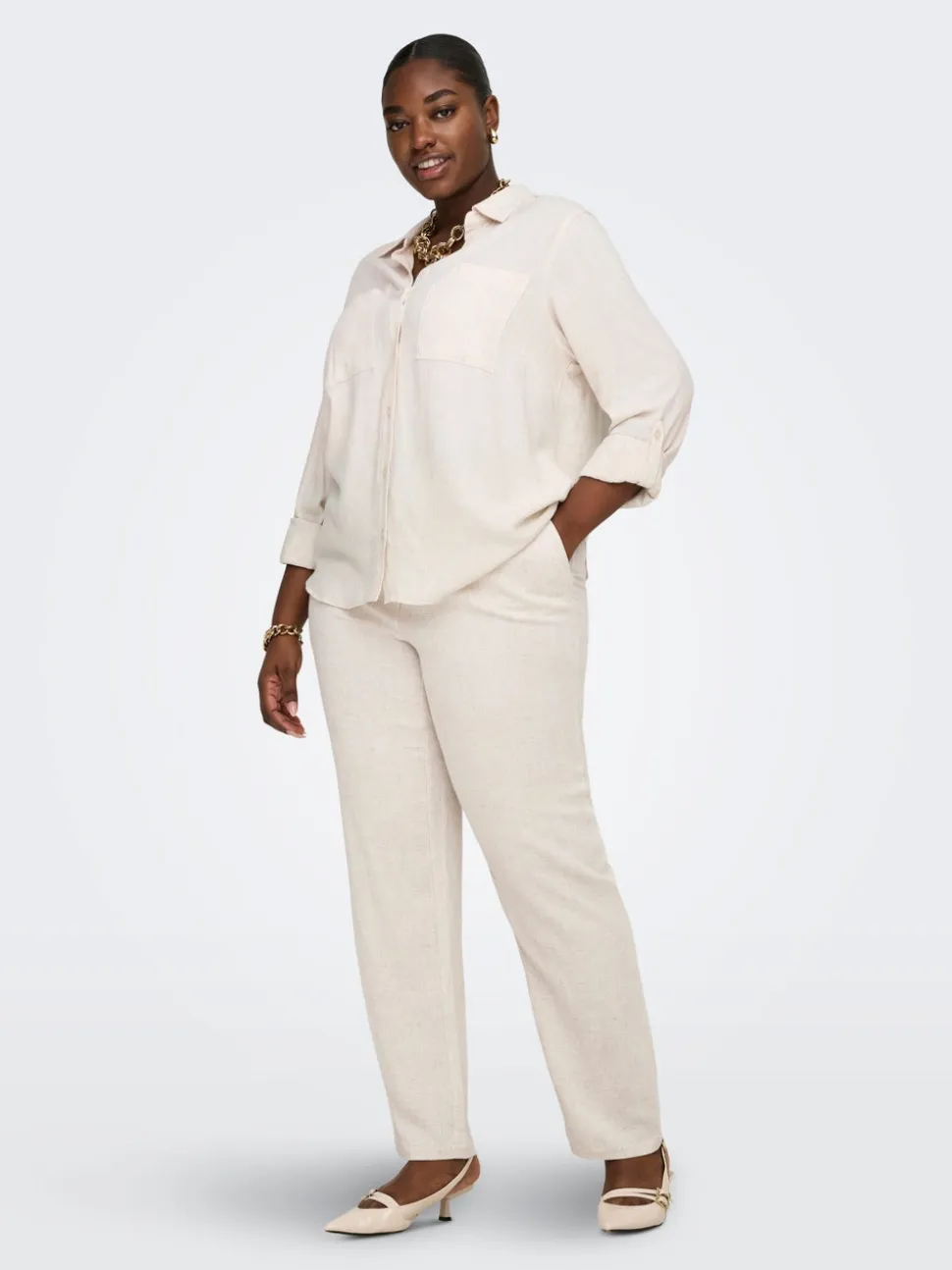 CARSIESTA Straight Fit Lino Pantaloni