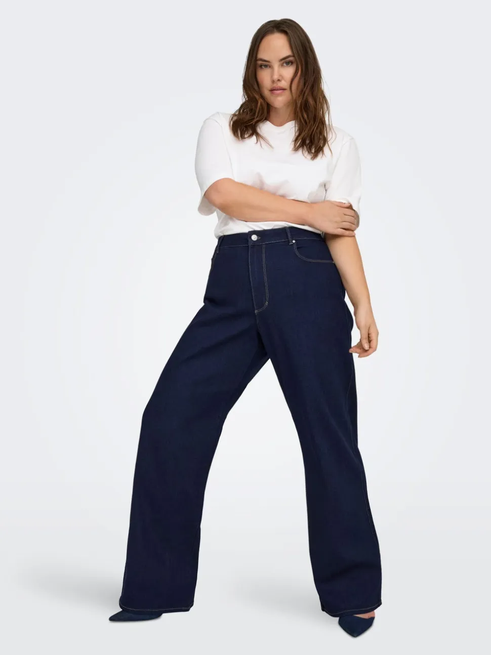 CARSNOW Vita alta Wide Leg Fit Jeans
