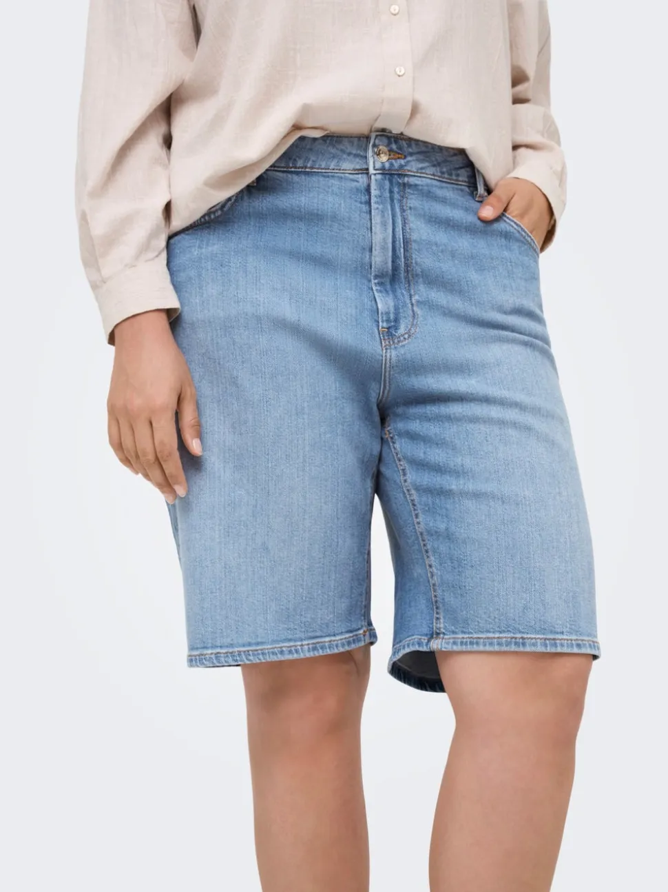 CARSONNY Vita alta Regular Fit Bermuda in jeans