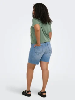 CARTOKYO Vita alta Regular Fit Bermuda in jeans