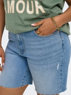 CARTOKYO Vita alta Regular Fit Bermuda in jeans