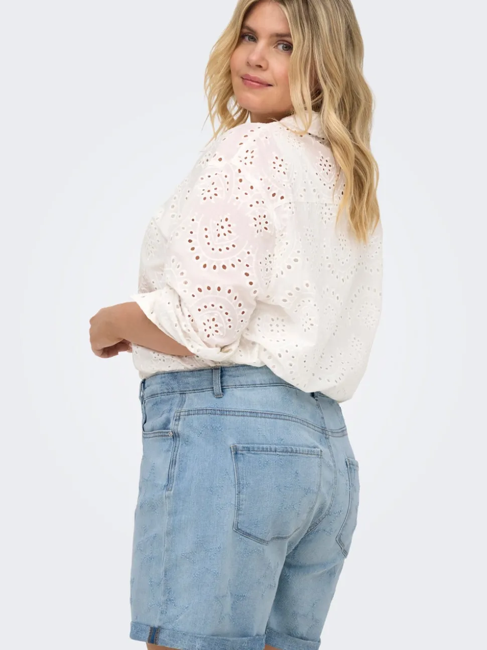 CARVEGA Vita alta Loose Fit Bermuda in jeans