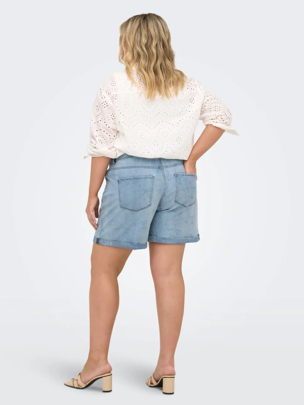 CARVEGA Vita alta Loose Fit Bermuda in jeans