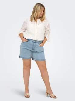 CARVEGA Vita alta Loose Fit Bermuda in jeans