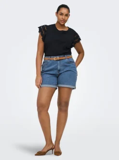 CARVEGA Vita alta Regular Fit Bermuda in jeans