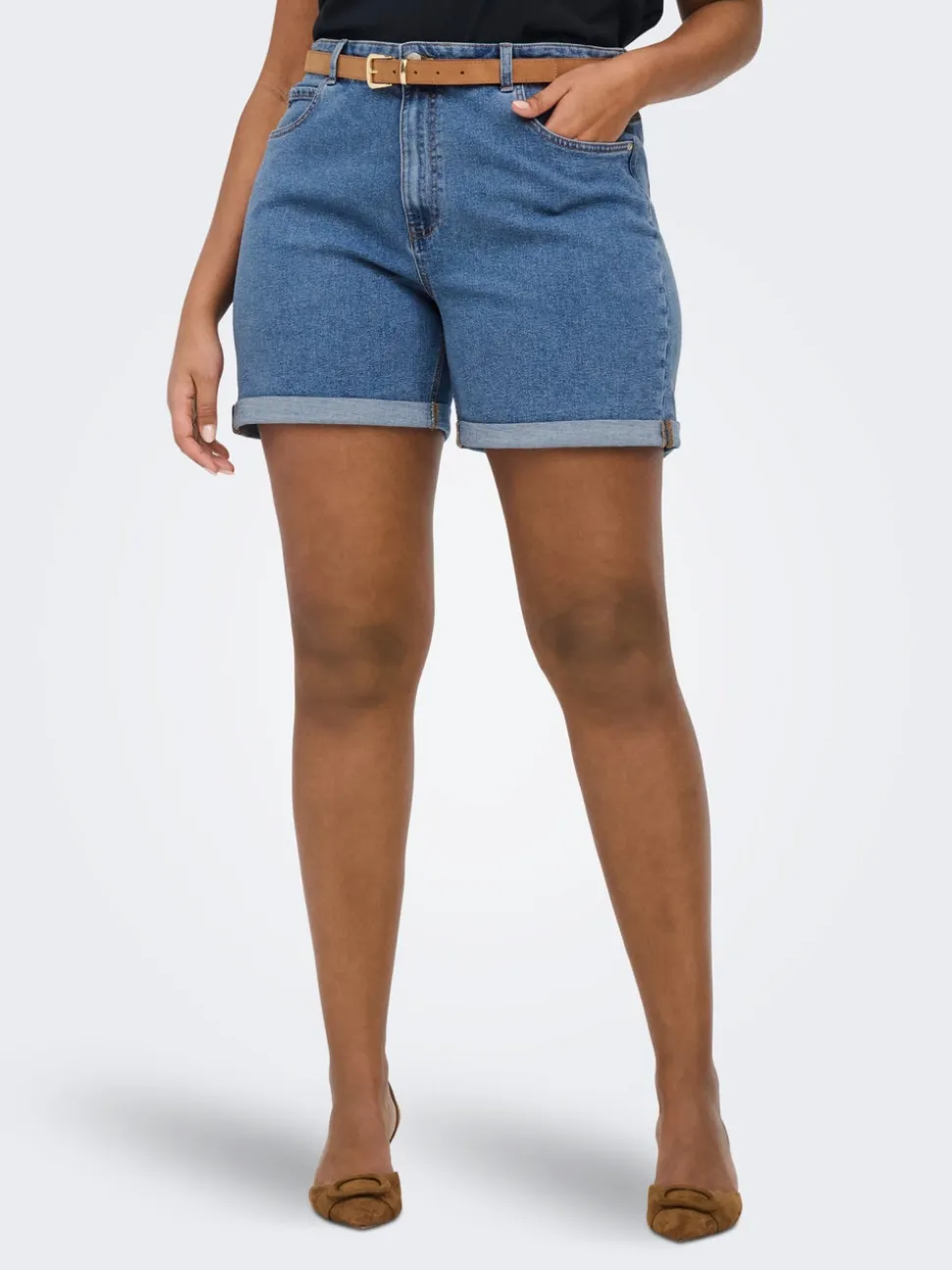CARVEGA Vita alta Regular Fit Bermuda in jeans