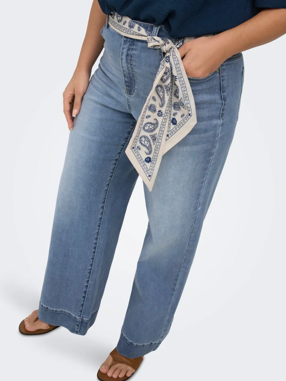 CARWILLY Vita alta Wide Leg Fit Jeans