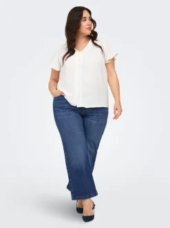CARWILLY Vita alta Wide Leg Fit Cropped Jeans