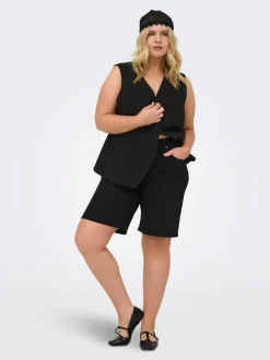 CARWILLY Vita alta Wide Leg Fit Bermuda in jeans
