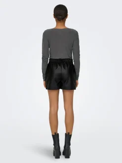 JDYALAIA Vita media Regular Fit Pantaloncini in finta pelle