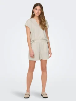 JDYCAYA Vita alta Regular Fit Lino Bermuda