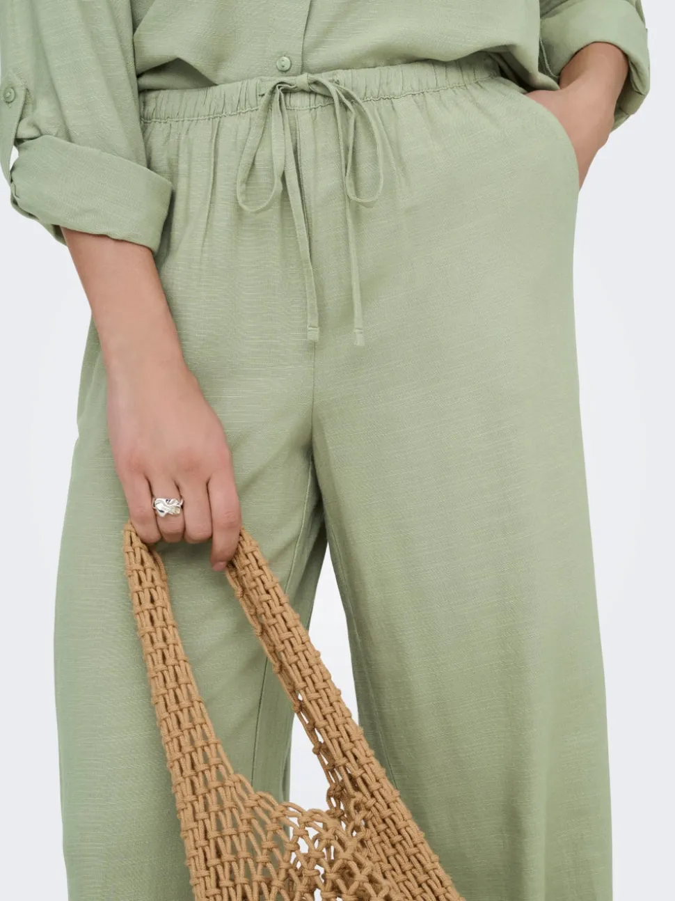 JDYCAYA Wide Leg Fit Lino Pantaloni