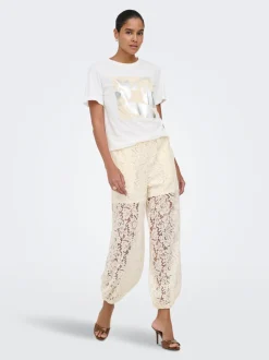 JDYJULIA Balloon Fit Pantaloni in pizzo