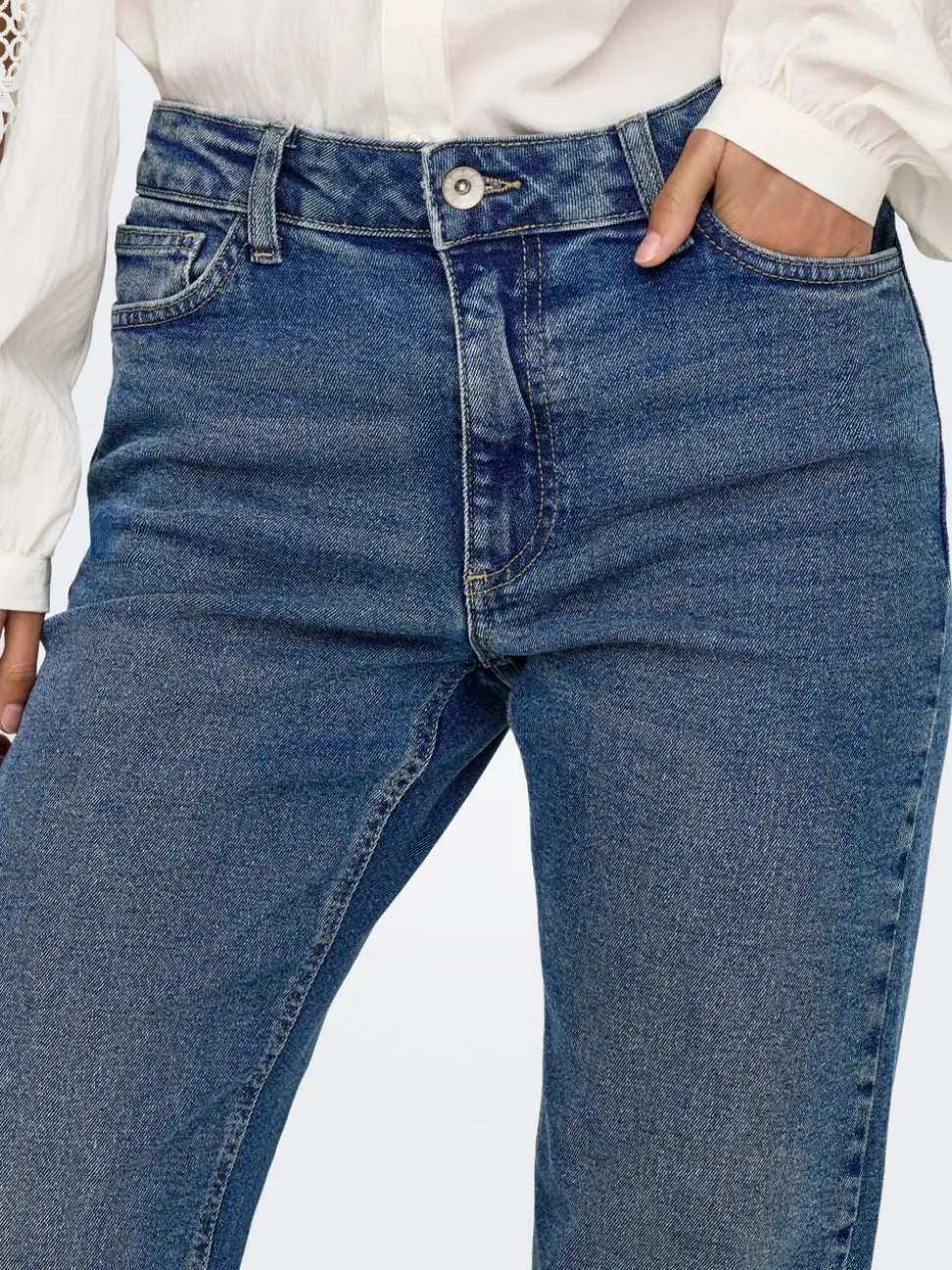 JDYLULLU Vita alta Straight Fit Lunghezza alla caviglia Jeans