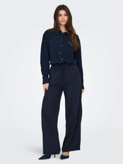 JDYSAY Loose Fit Lino Pantaloni a gamba larga
