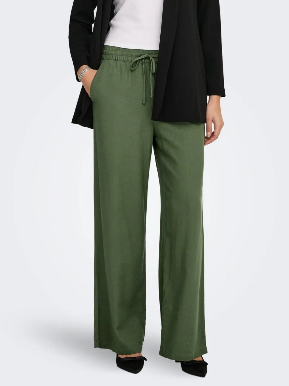 JDYSAY Loose Fit Lino Pantaloni a gamba larga