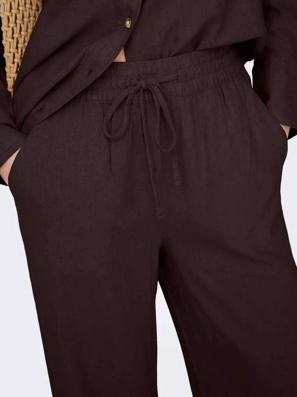 JDYSAY Loose Fit Lino Pantaloni a gamba larga