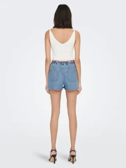 JDYZIGGA Vita alta Loose Fit Bermuda in jeans