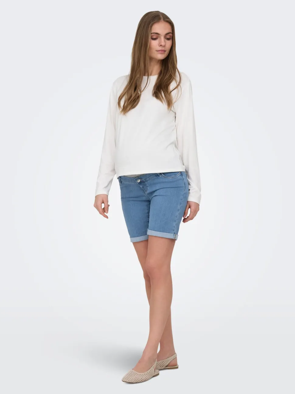 OLMRAIN Bodycon Fit Bermuda in jeans