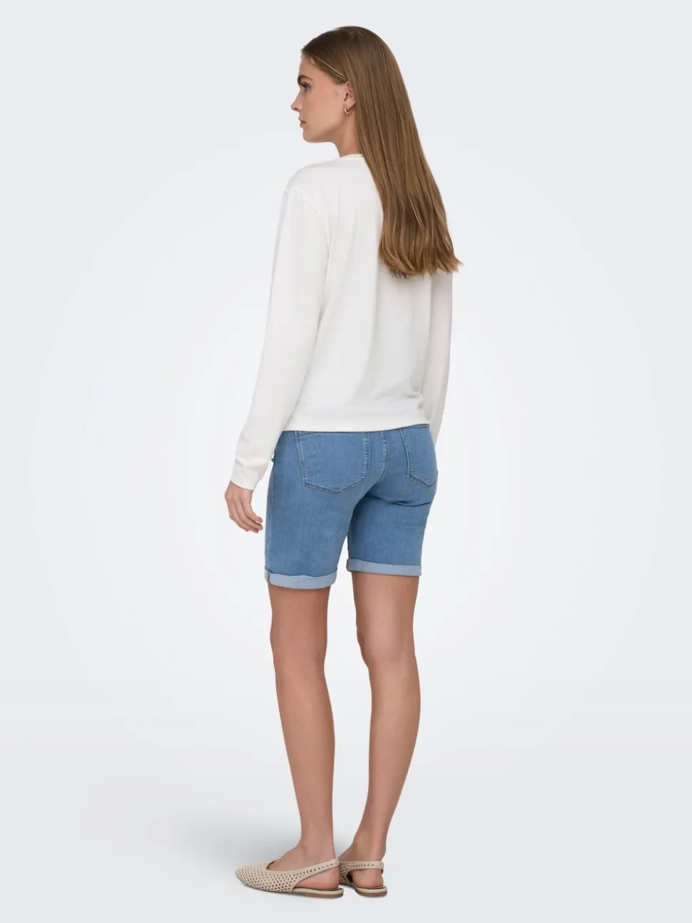 OLMRAIN Bodycon Fit Bermuda in jeans