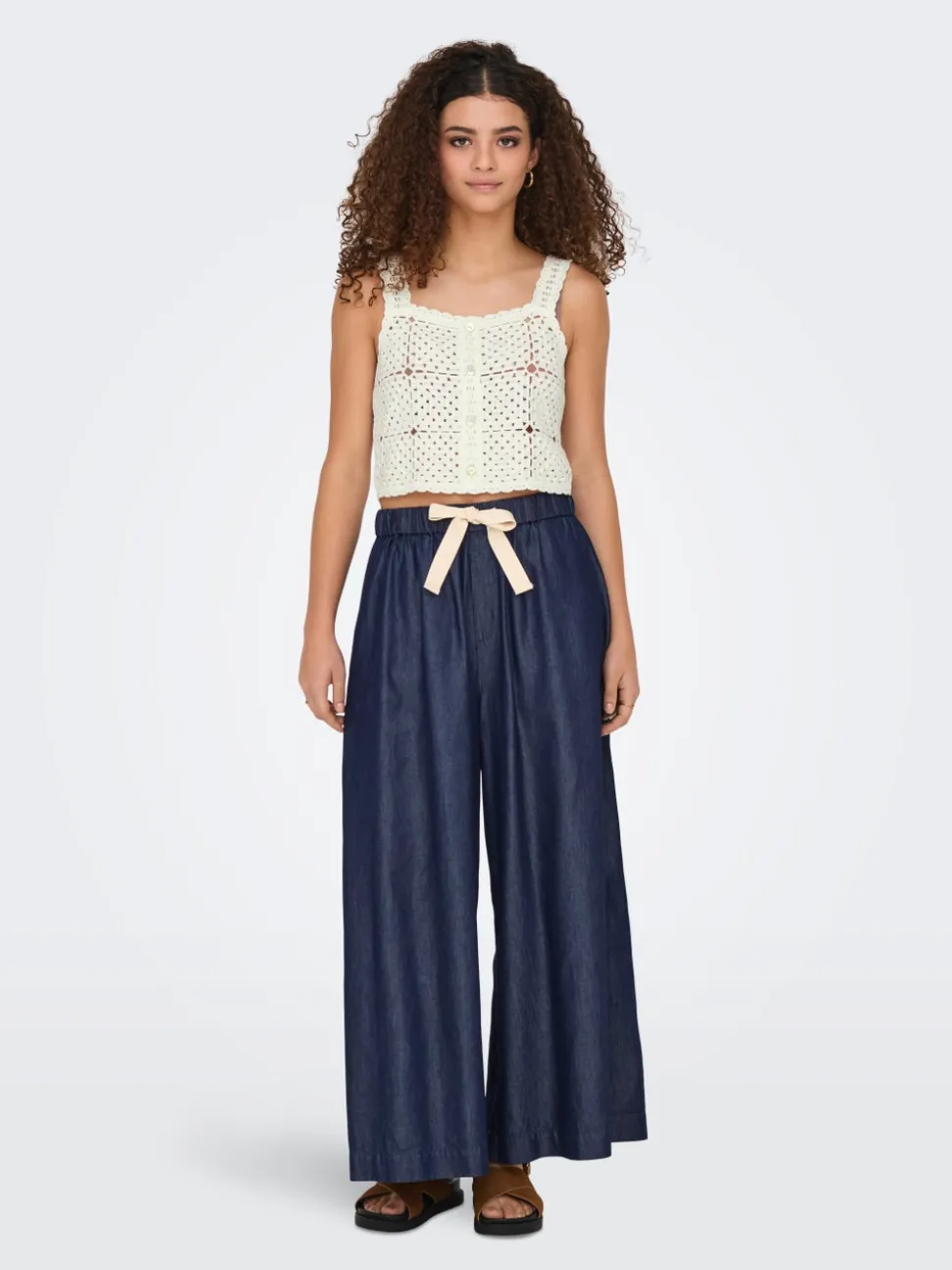 ONLBEA Vita alta Wide Leg Fit Lunghezza alla caviglia Jeans
