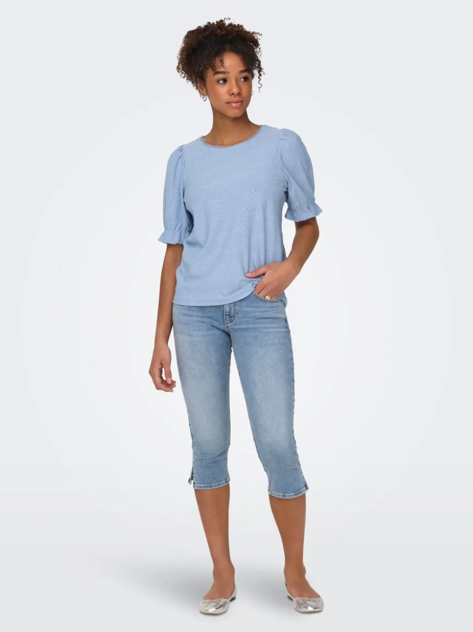 ONLBLUSH Vita media Skinny Fit capri Bermuda in jeans