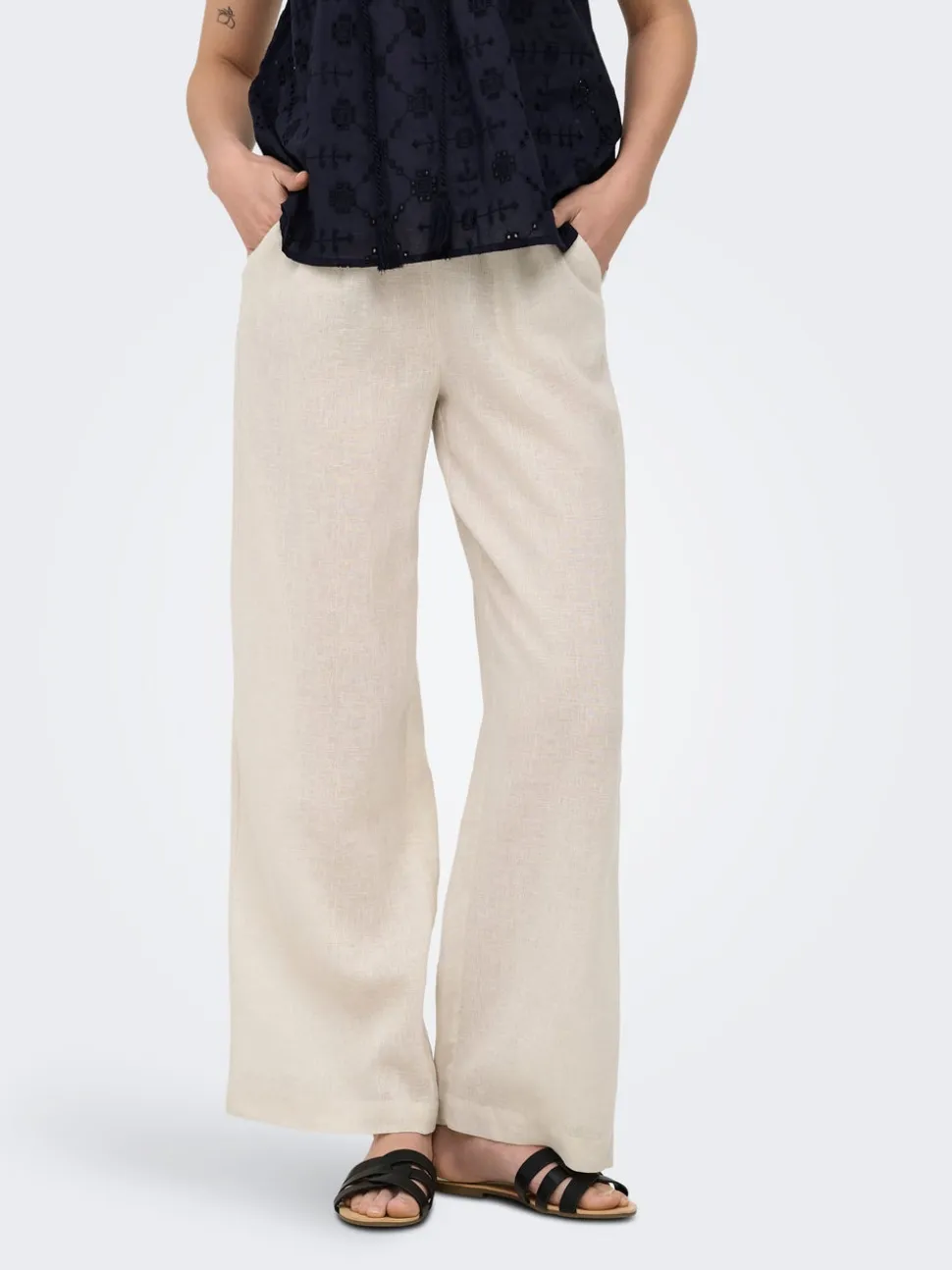 ONLBRUXELLES Straight Fit Lino Pantaloni