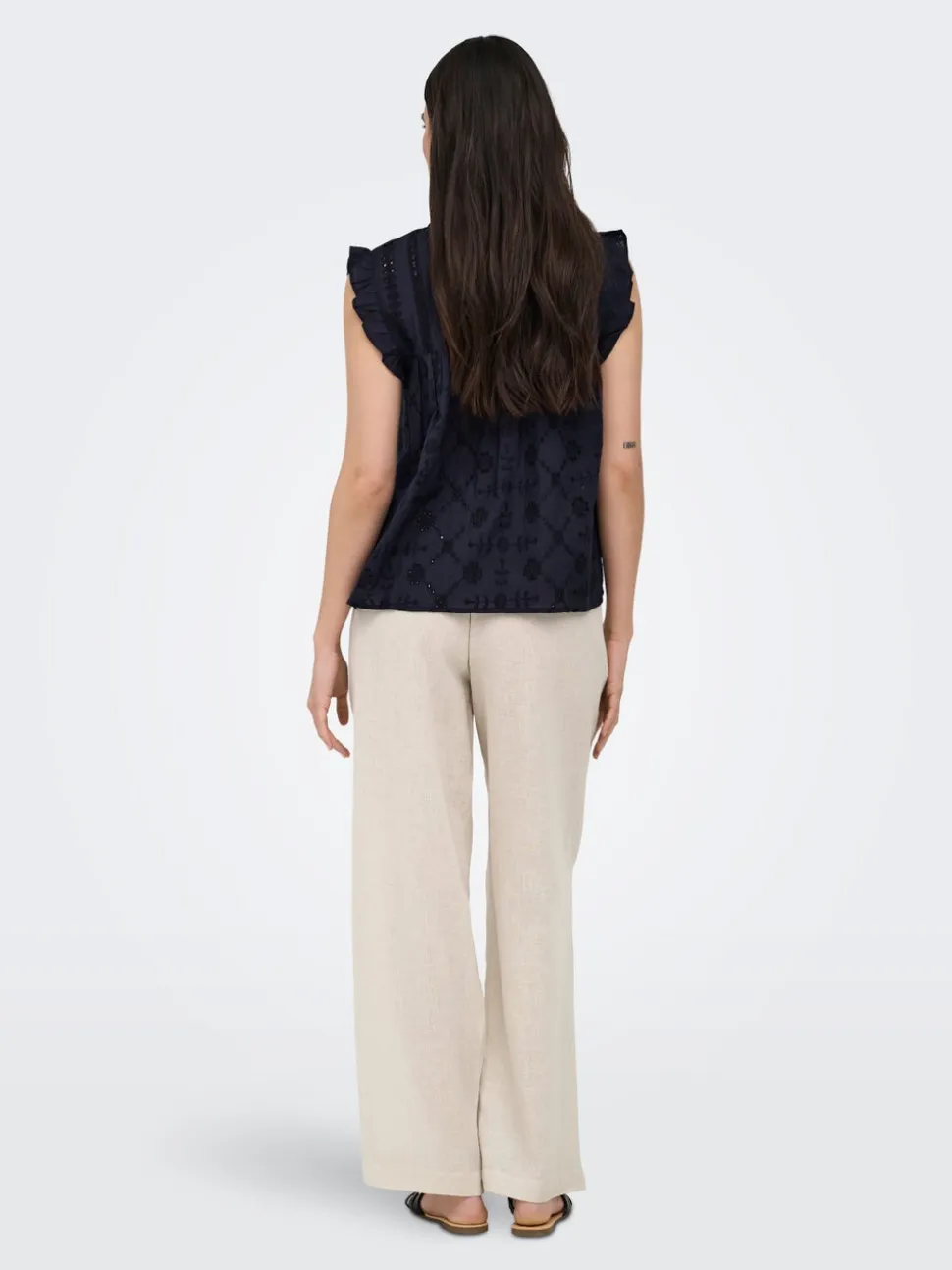 ONLBRUXELLES Straight Fit Lino Pantaloni