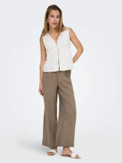ONLBRUXELLES Straight Fit Lino Pantaloni