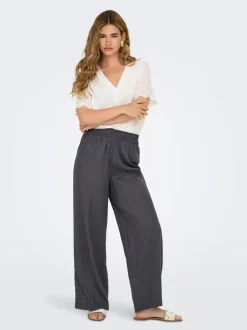 ONLBRUXELLES Straight Fit Lino Pantaloni